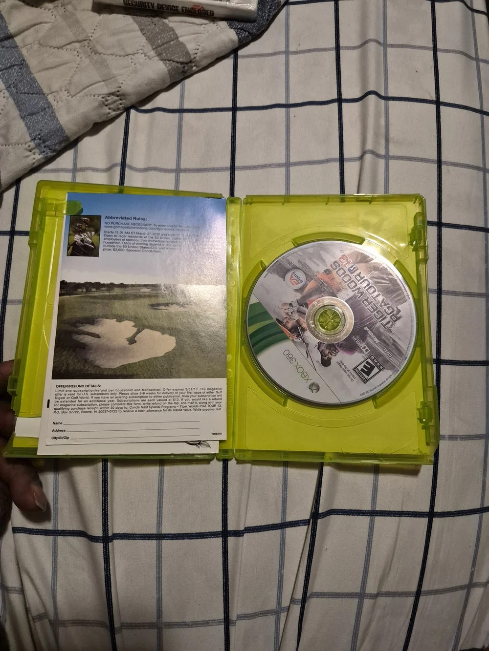 Microsoft Xbox 360 Tiger Woods PGA TOUR 13 Green Case